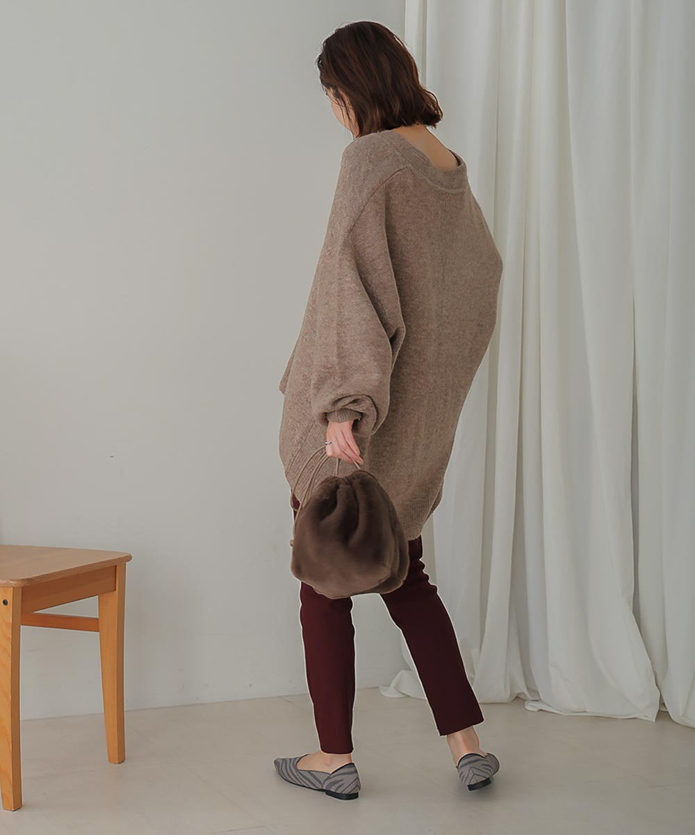 [WEB限定]カフタンカラーニットプルオーバー