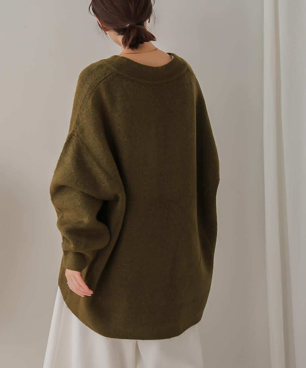 [WEB限定]カフタンカラーニットプルオーバー
