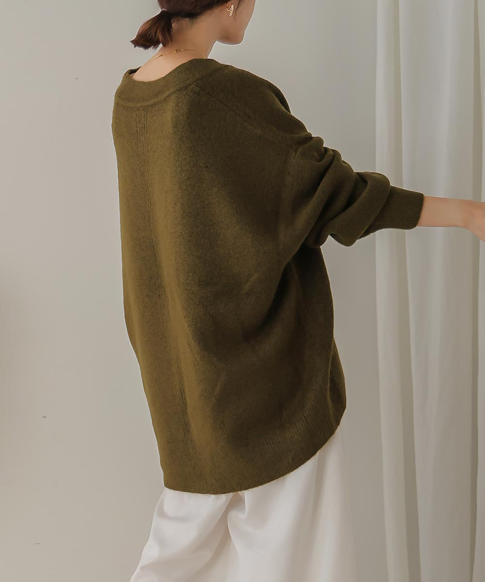 [WEB限定]カフタンカラーニットプルオーバー