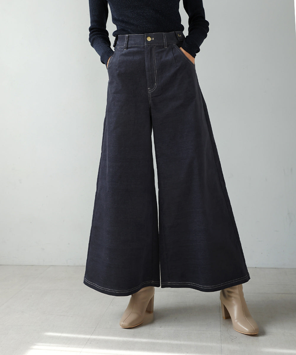 [LOOK掲載]ベロアデニムワイドパンツ