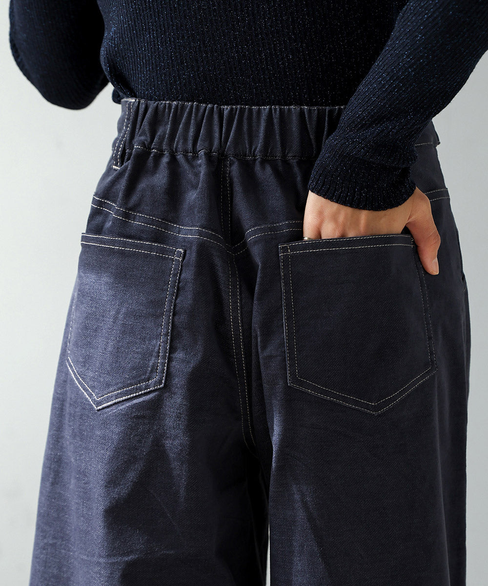 [LOOK掲載]ベロアデニムワイドパンツ
