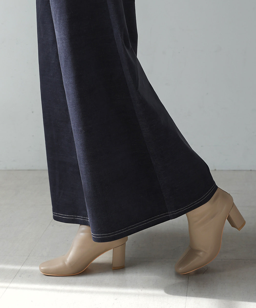 [LOOK掲載]ベロアデニムワイドパンツ