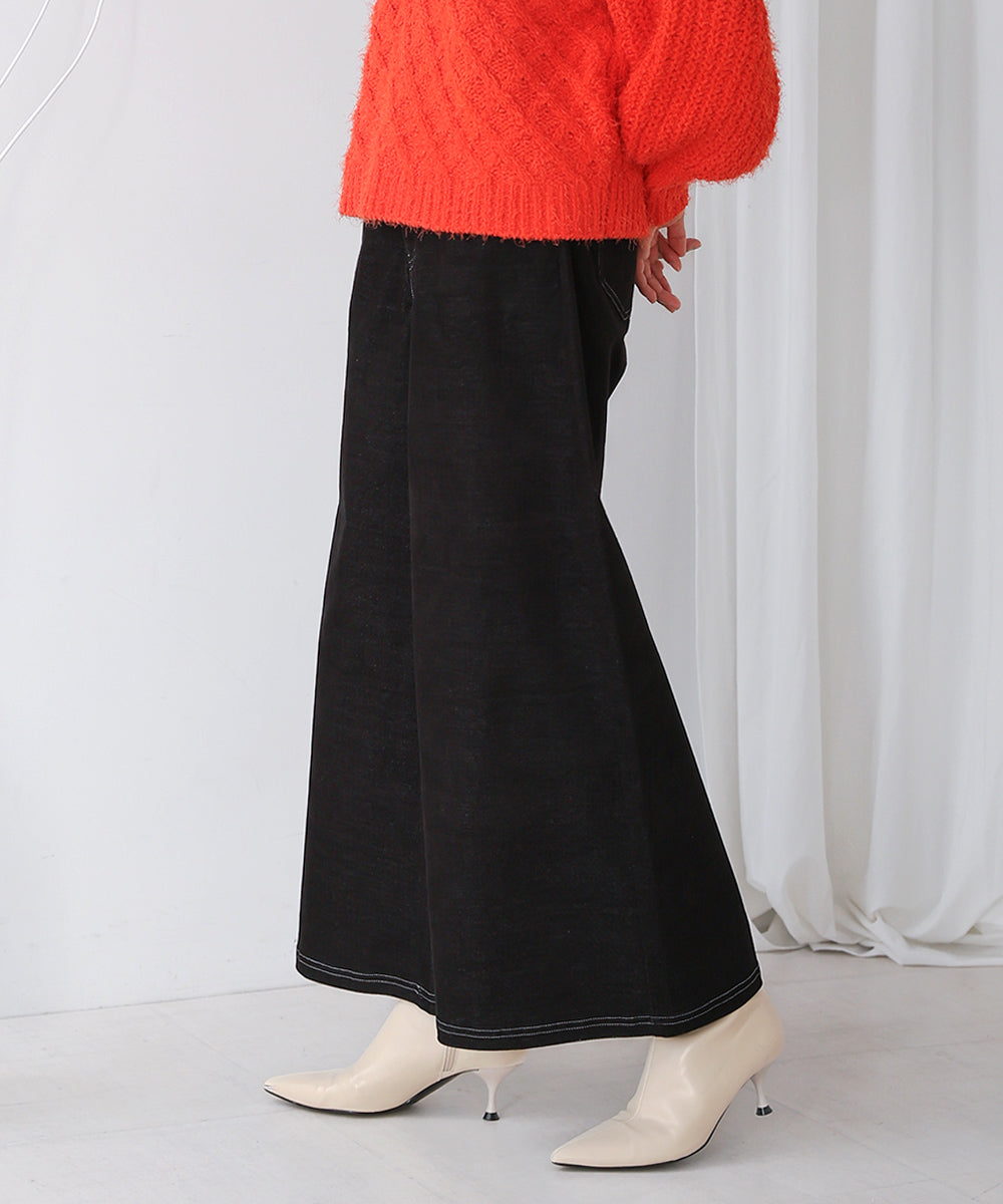 [LOOK掲載]ベロアデニムワイドパンツ