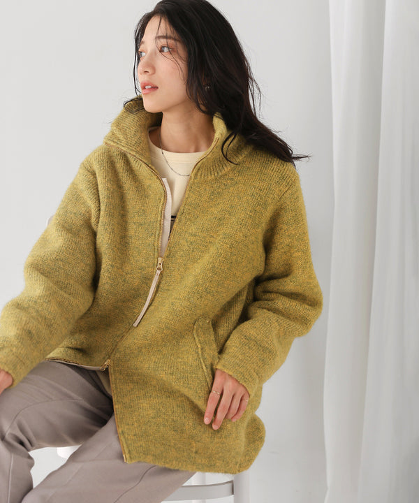 シャギーニットコクーンコート