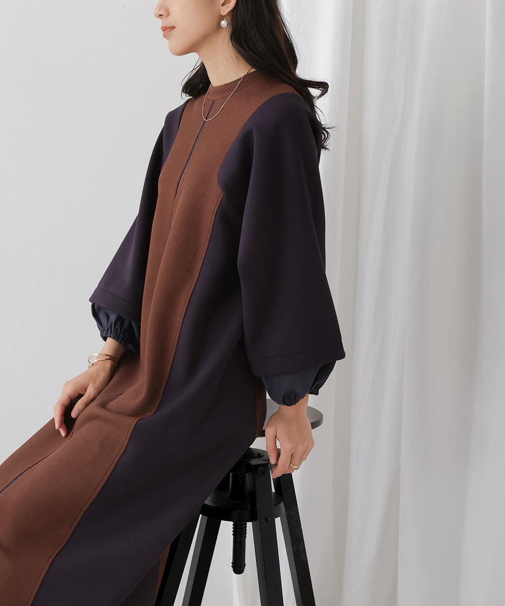 バイカラーワンピース