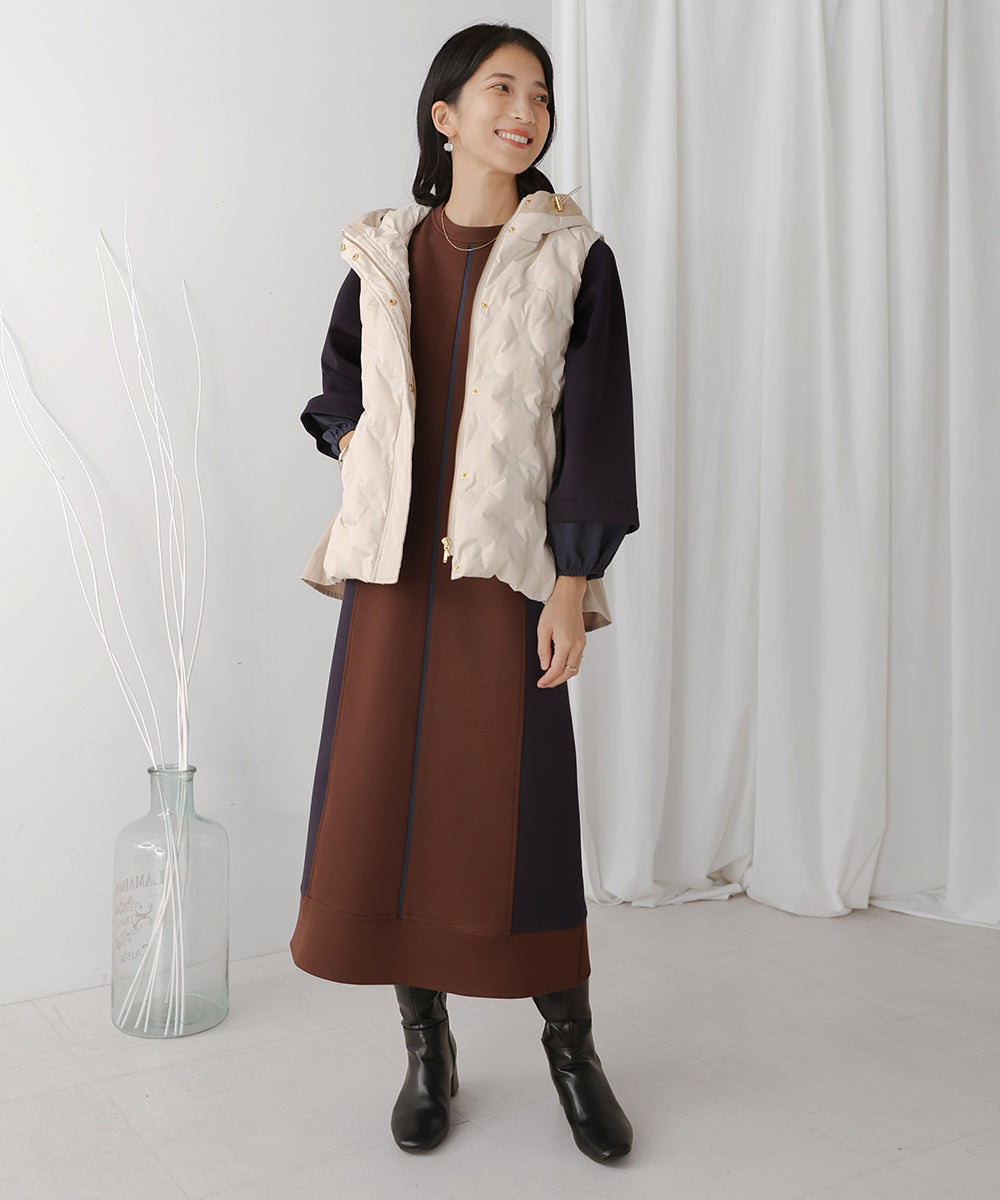 バイカラーワンピース