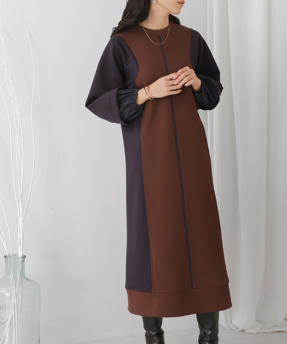 バイカラーワンピース