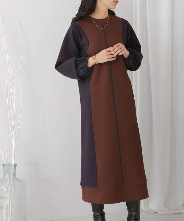 バイカラーワンピース