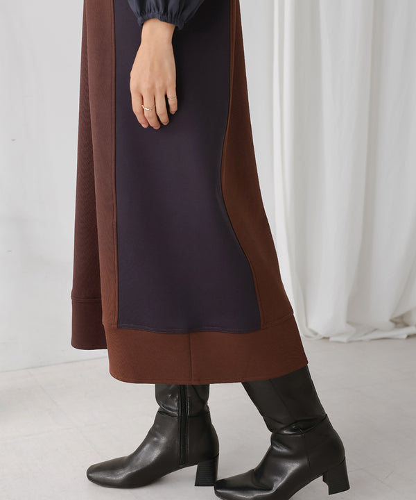 バイカラーワンピース