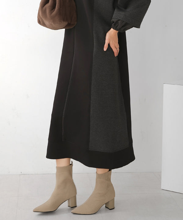 バイカラーワンピース