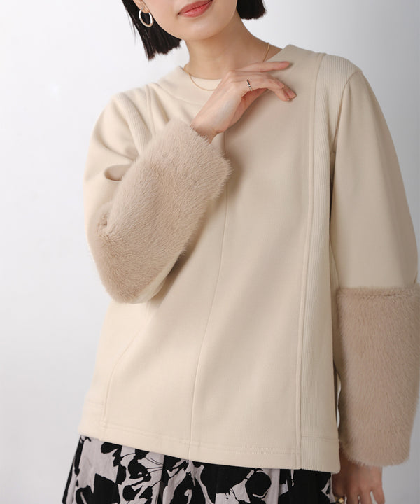 ファースリーブプルオーバー
