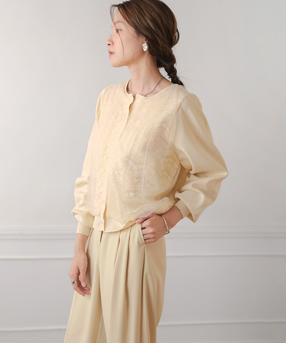 LACE TULLE CARDIGAN