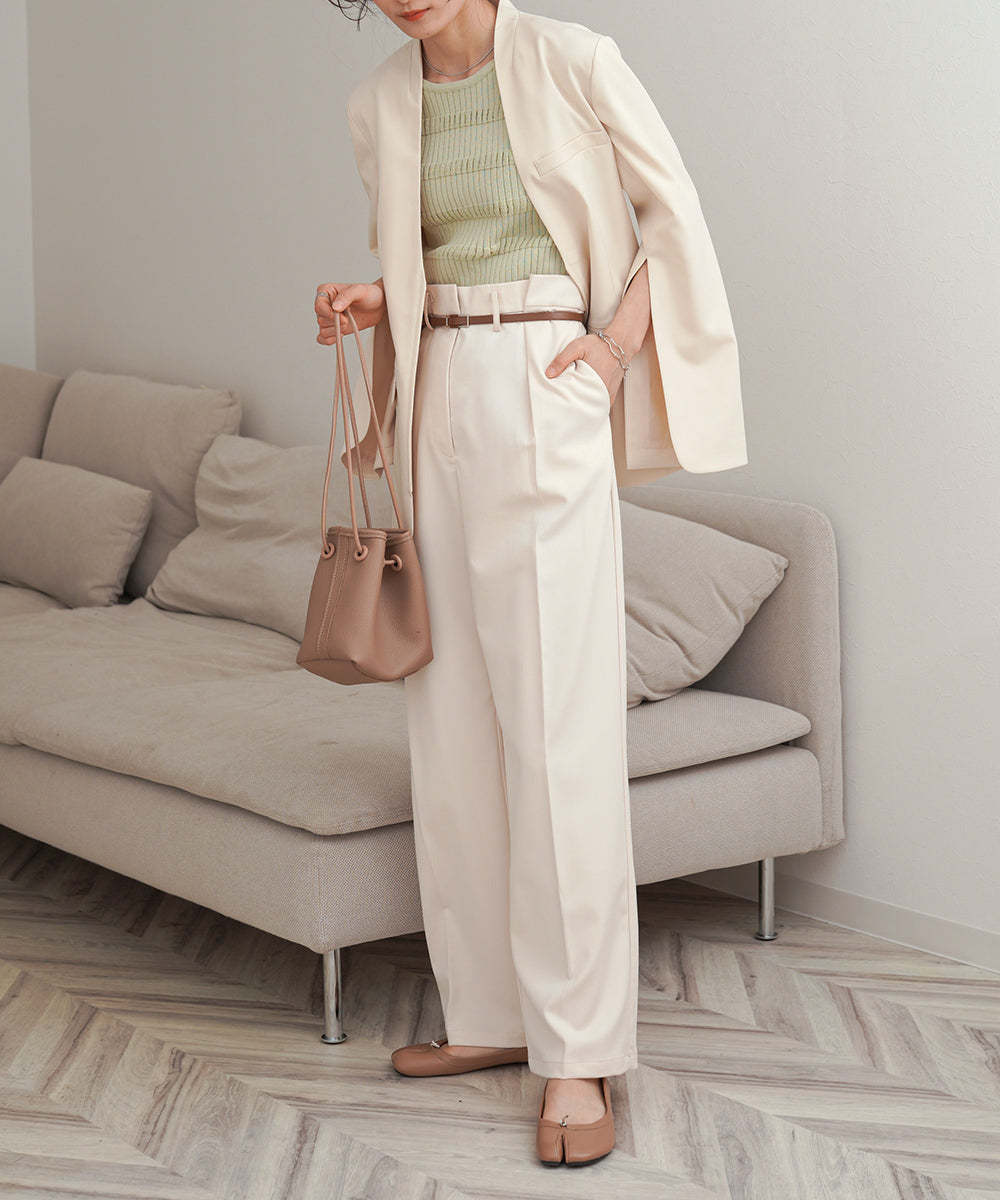 【オケージョンドレス/結婚式/2サイズ展開/SET ITEM/インナー付き/裏地付き】袖スリットジャケット