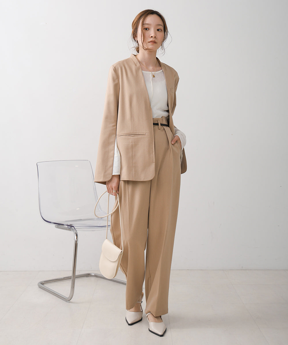 【オケージョンドレス/結婚式/2サイズ展開/SET ITEM/インナー付き/裏地付き】袖スリットジャケット