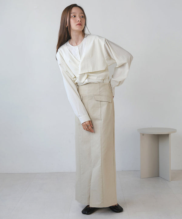 フロントねじりビスチェ風ブラウス