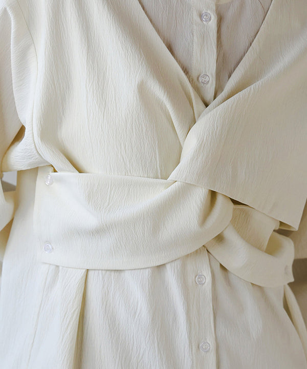 フロントねじりビスチェ風ブラウス