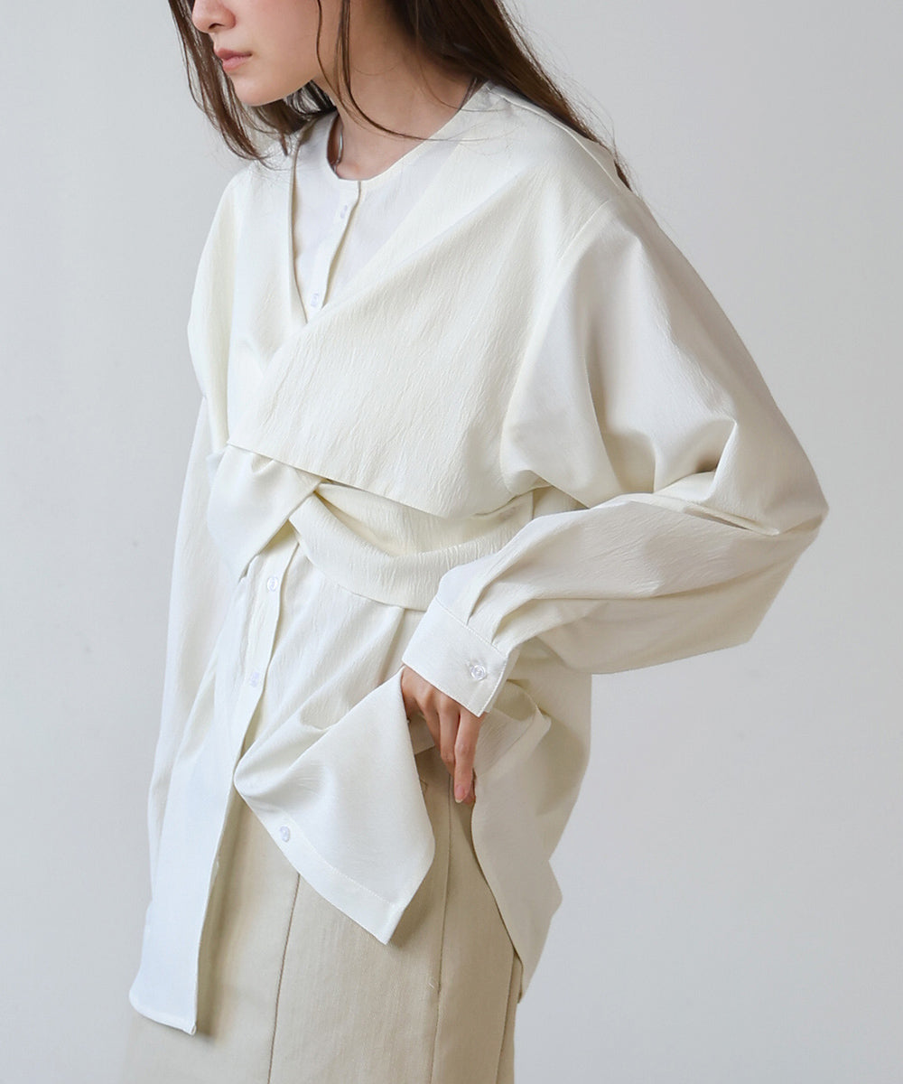 フロントねじりビスチェ風ブラウス