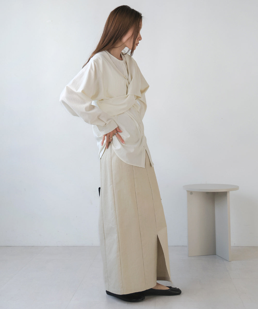 フロントねじりビスチェ風ブラウス