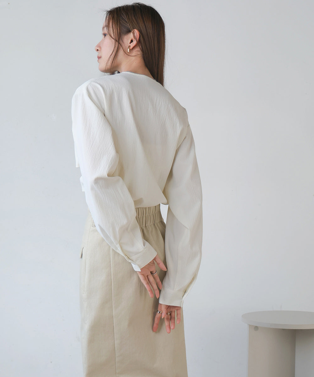 フロントねじりビスチェ風ブラウス