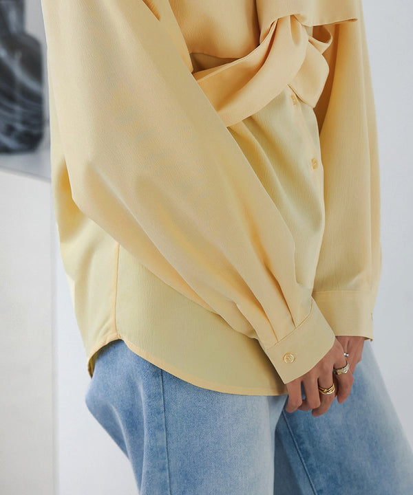 フロントねじりビスチェ風ブラウス