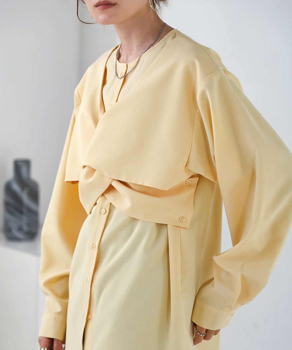 フロントねじりビスチェ風ブラウス