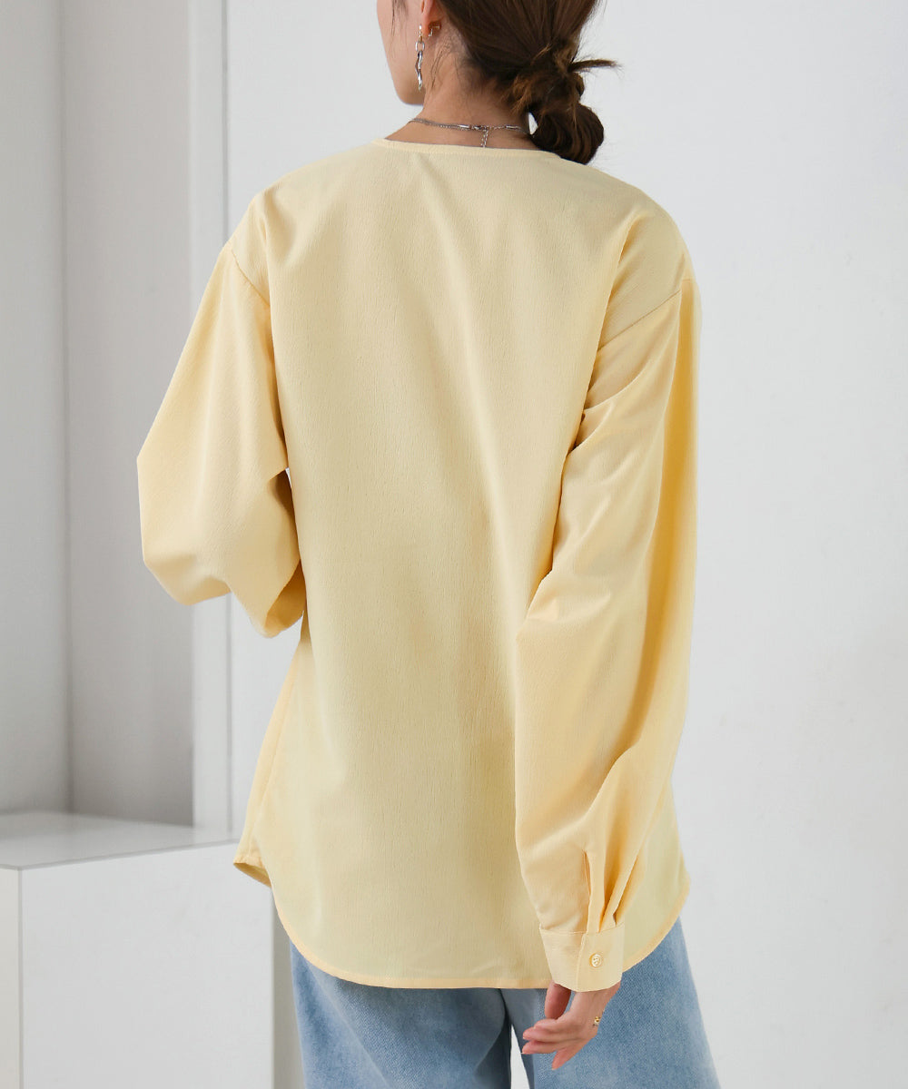 フロントねじりビスチェ風ブラウス