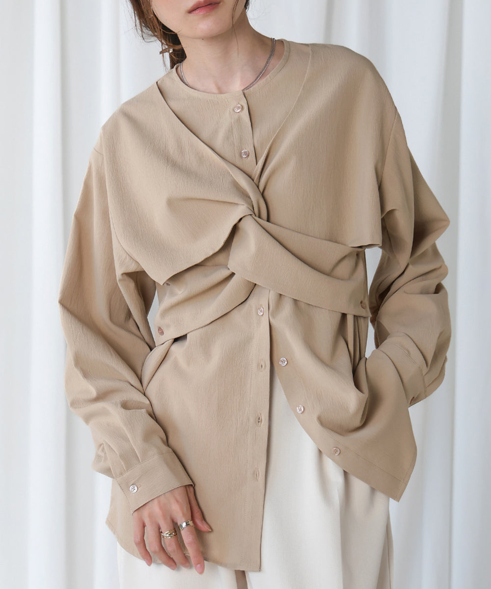 フロントねじりビスチェ風ブラウス