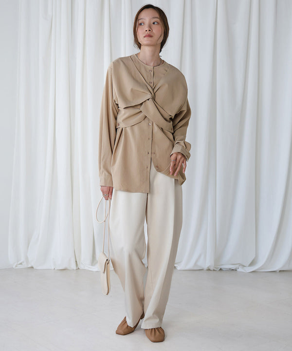 フロントねじりビスチェ風ブラウス