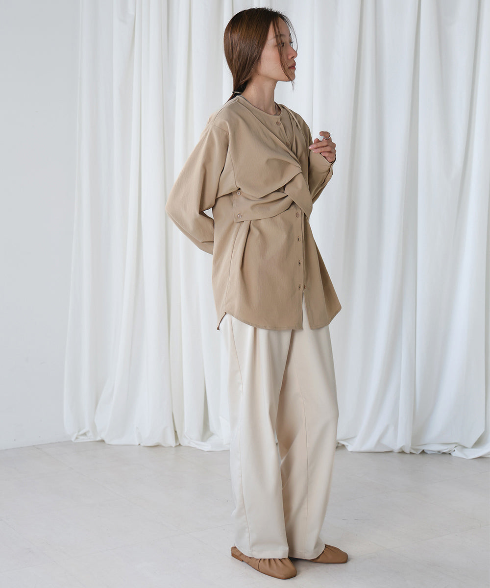 フロントねじりビスチェ風ブラウス