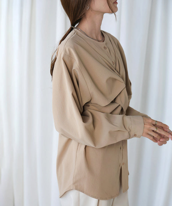 フロントねじりビスチェ風ブラウス