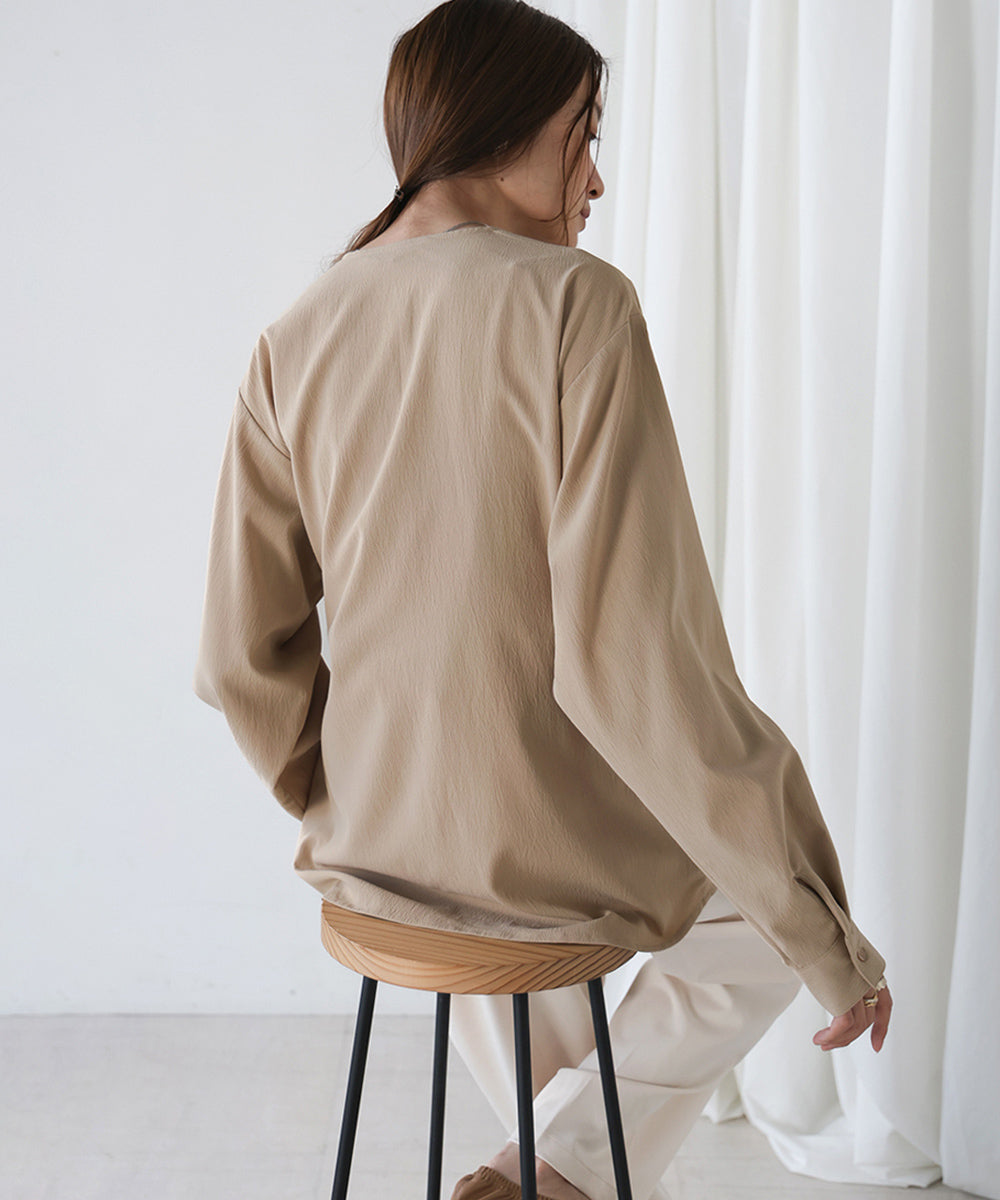 フロントねじりビスチェ風ブラウス