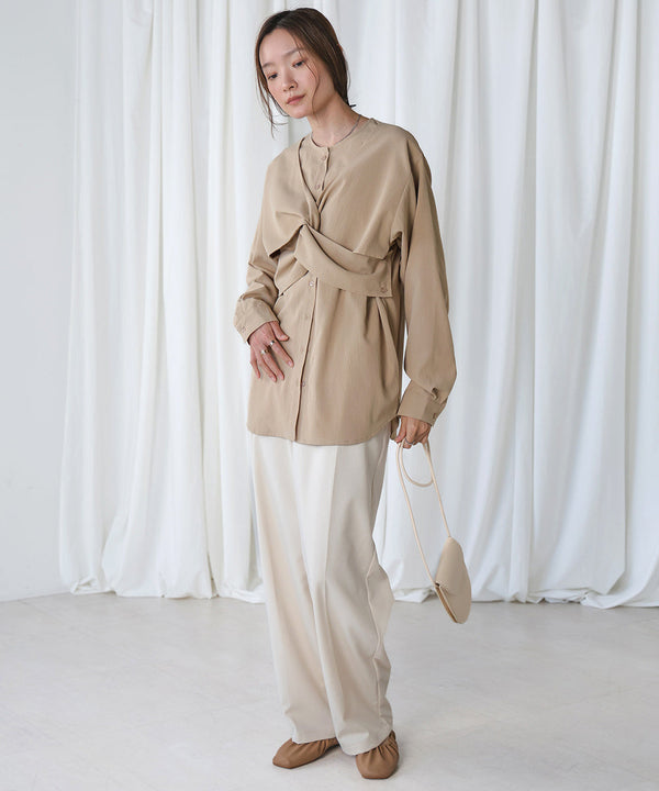 フロントねじりビスチェ風ブラウス