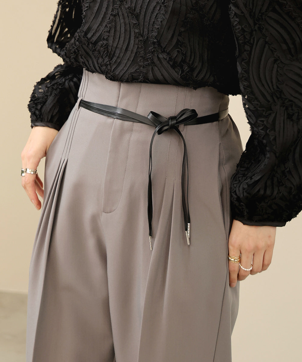 【オケージョン】HIGH WAISTED SLACKS WITH BELT