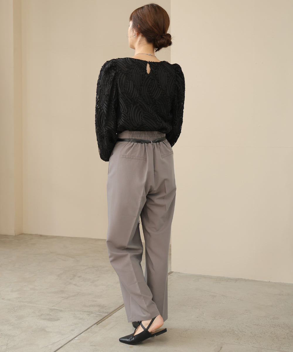 【オケージョン】HIGH WAISTED SLACKS WITH BELT