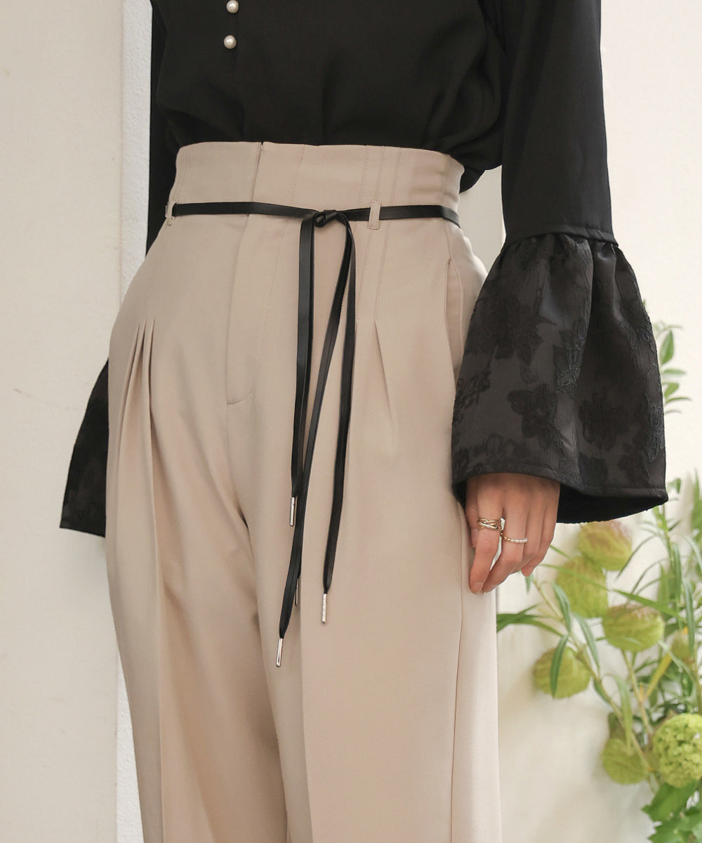 【オケージョン】HIGH WAISTED SLACKS WITH BELT