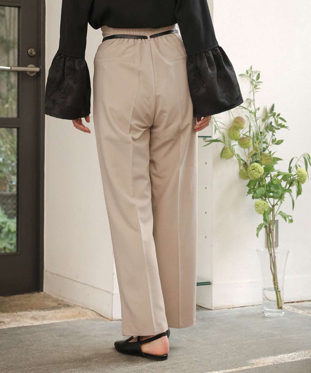 【オケージョン】HIGH WAISTED SLACKS WITH BELT