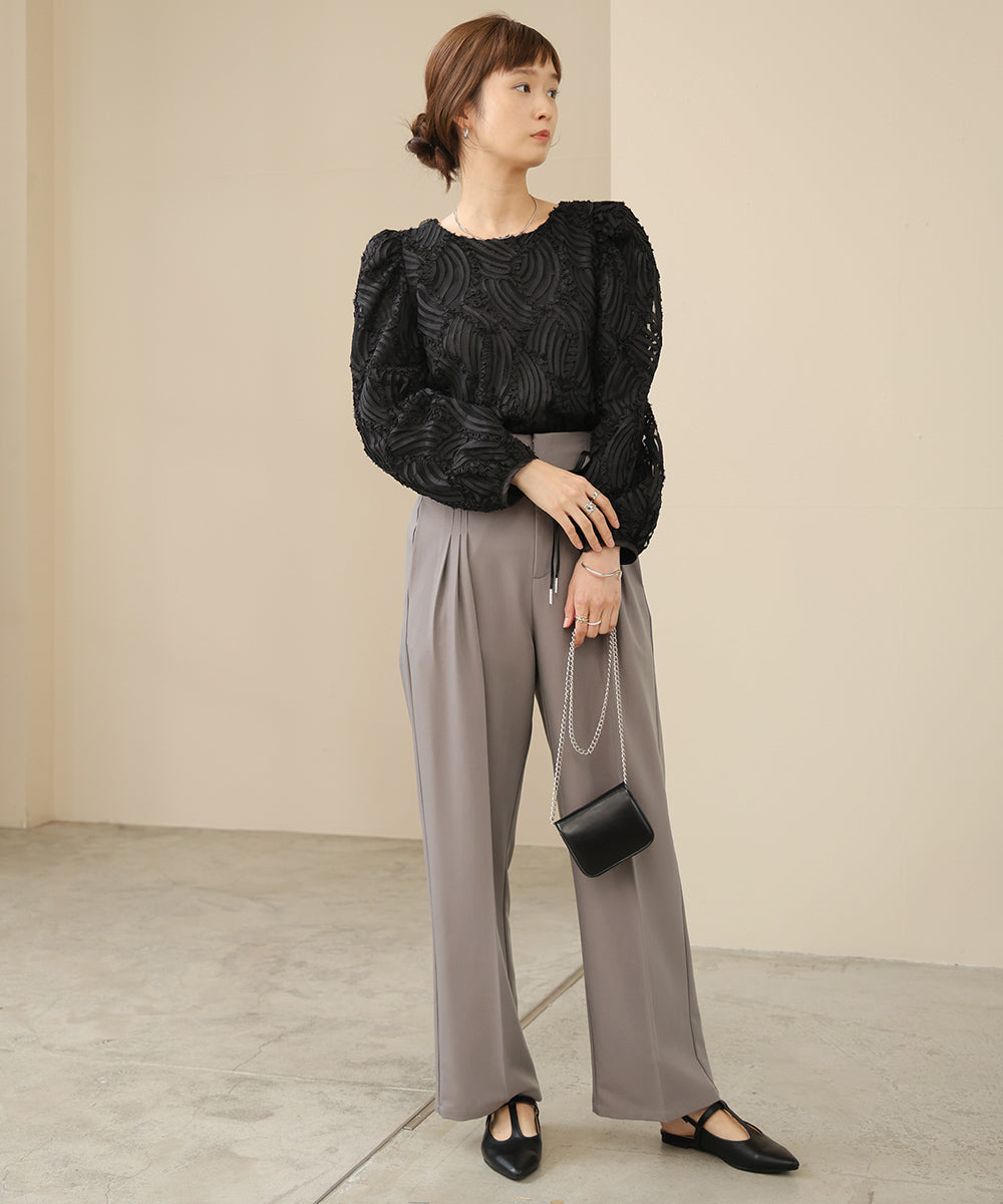 【オケージョン】HIGH WAISTED SLACKS WITH BELT