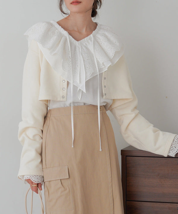 BIG COLLAR LACE BLOUSE