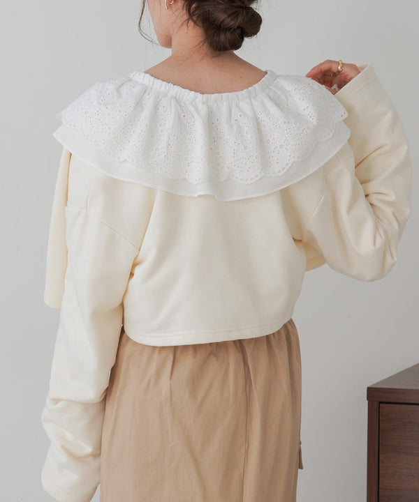 BIG COLLAR LACE BLOUSE