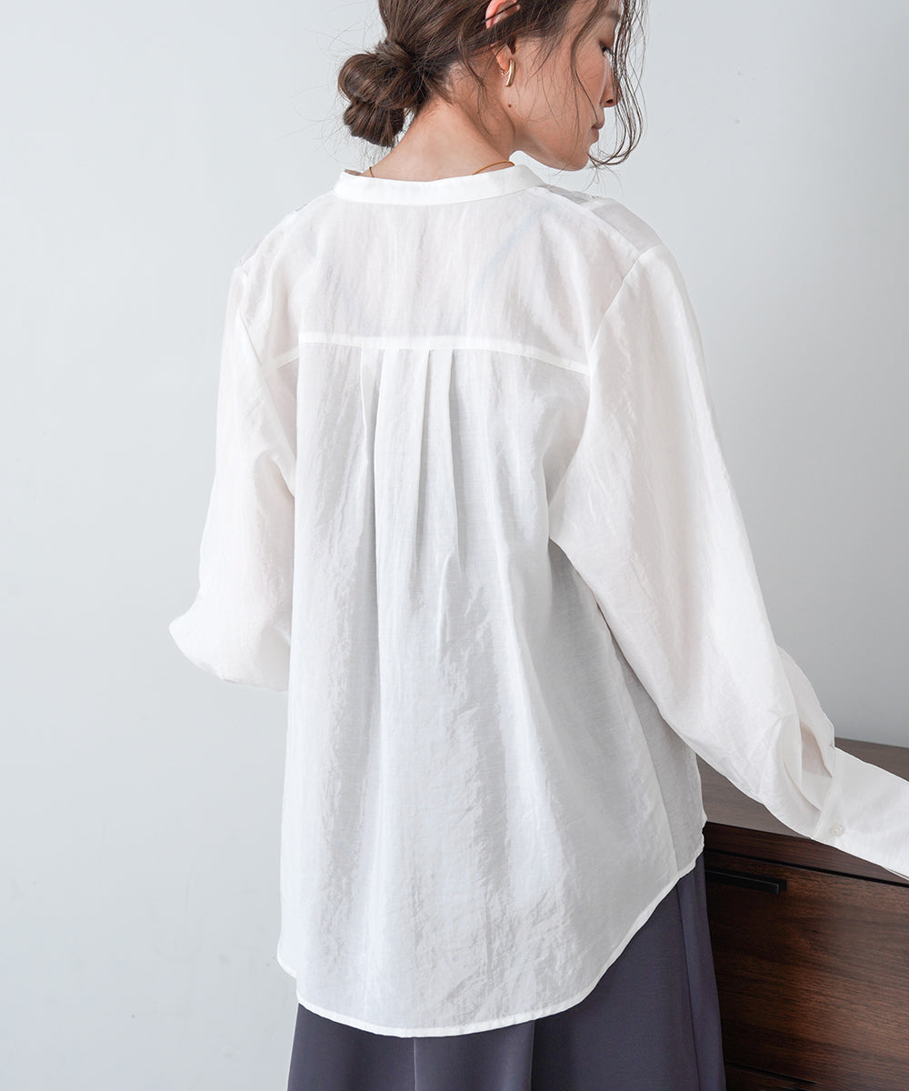 フロント刺繍レースブラウス