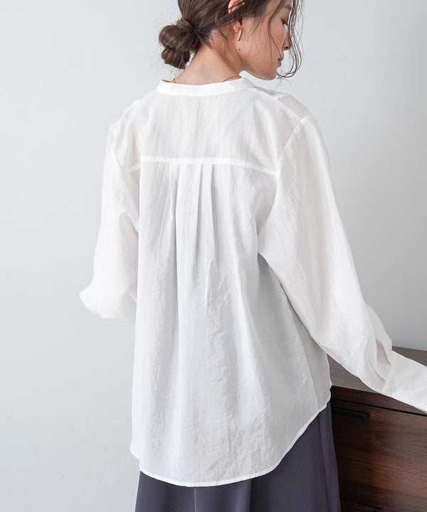 フロント刺繍レースブラウス