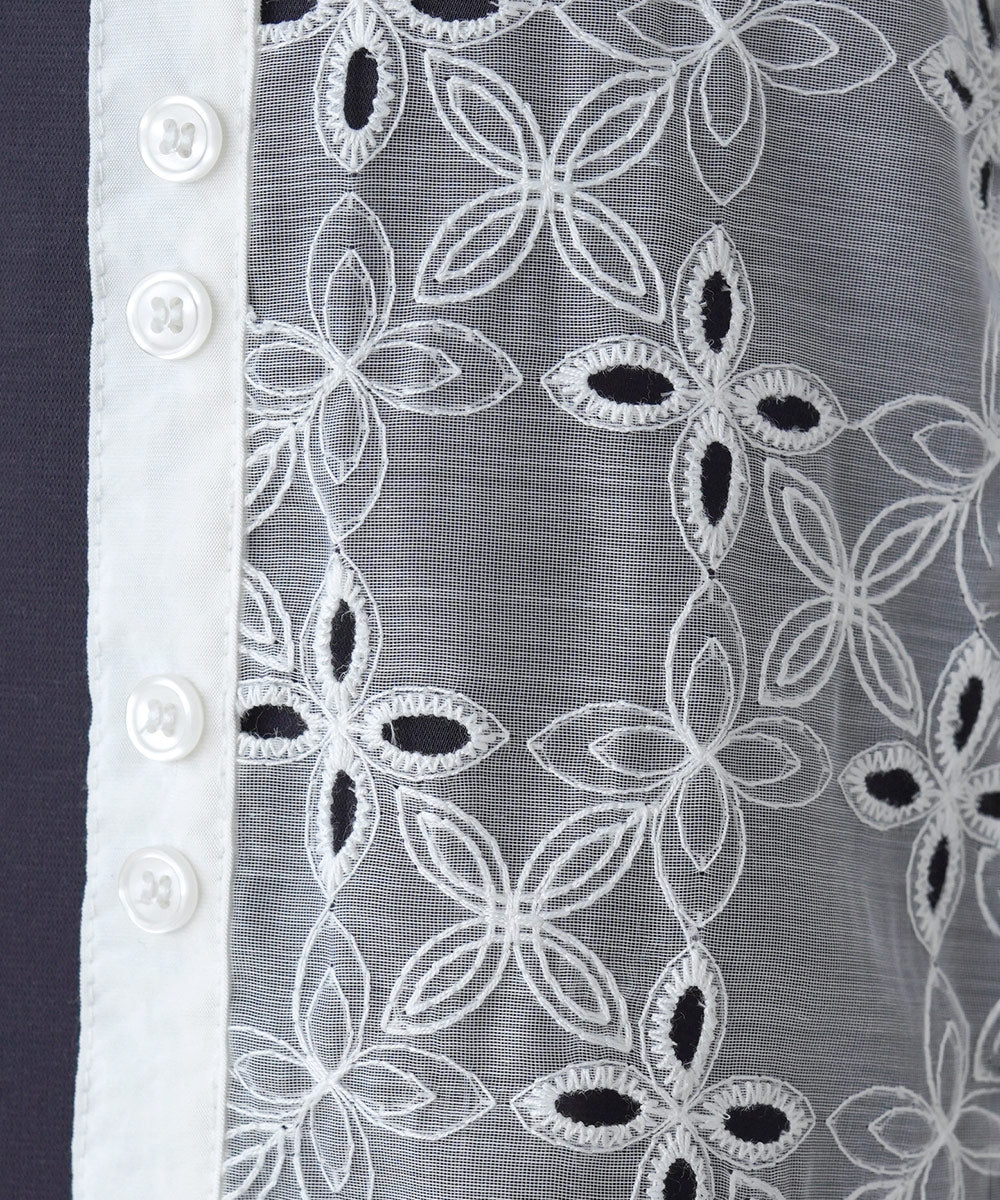 フロント刺繍レースブラウス