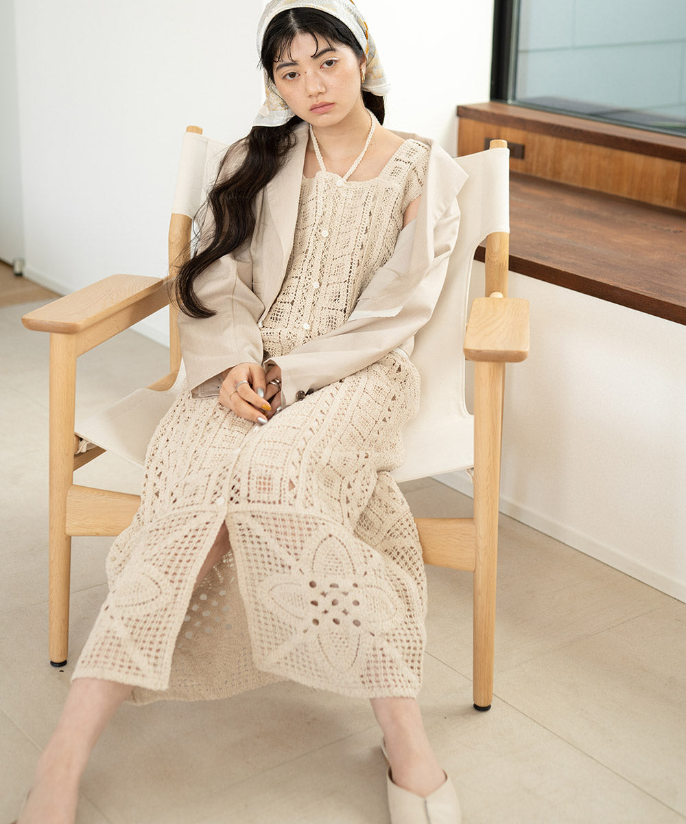 【低身長向けサイズあり】クロシェ前後2WAYワンピース