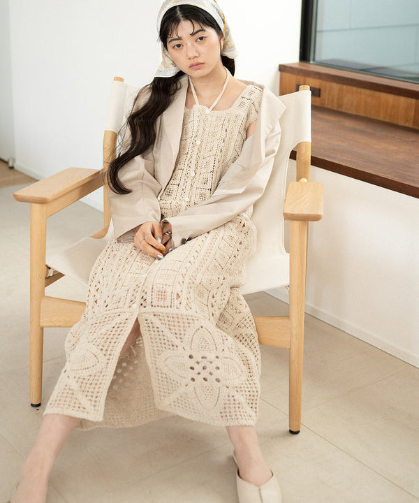 【低身長向けサイズあり】クロシェ前後2WAYワンピース