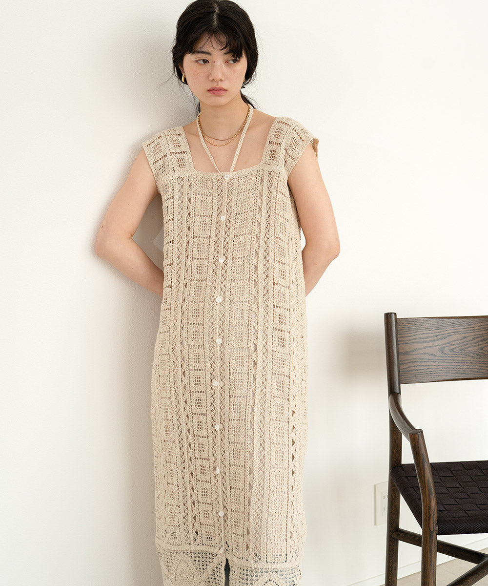 【低身長向けサイズあり】クロシェ前後2WAYワンピース