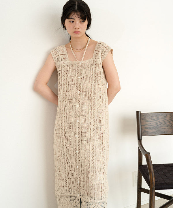 【低身長向けサイズあり】クロシェ前後2WAYワンピース