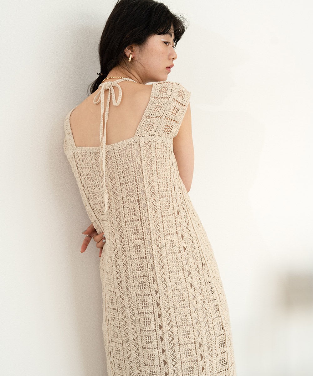 【低身長向けサイズあり】クロシェ前後2WAYワンピース