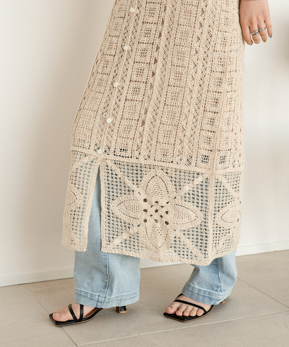 【低身長向けサイズあり】クロシェ前後2WAYワンピース