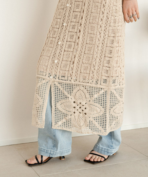 【低身長向けサイズあり】クロシェ前後2WAYワンピース