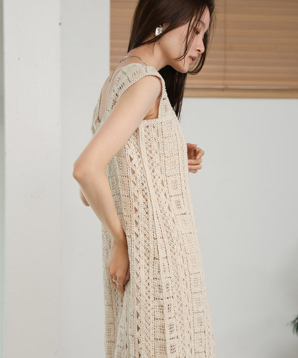 【低身長向けサイズあり】クロシェ前後2WAYワンピース